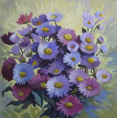 Original Fine Art Floral Paintings by Elena Oleniuc
