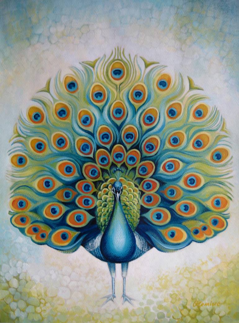 Peacock Painting by Elena Oleniuc | Saatchi Art