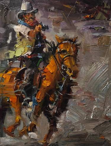 Original Abstract Expressionism Horse Paintings by Mostafa Keyhani