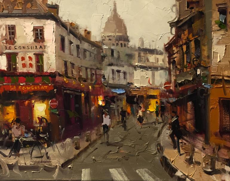 Le Consulat café(Paris) Painting by Mostafa Keyhani | Saatchi Art