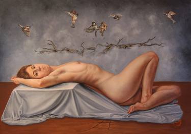 Original Nude Painting by Guille De Rosa