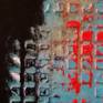 Acrylic, pencil and collage elements on canvas. Highly textured throughout. Varnished and ready to hang.