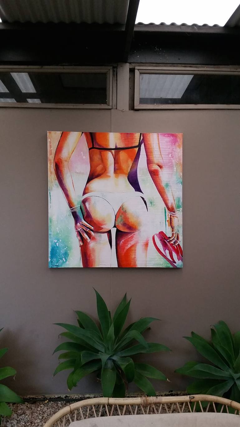 Original Abstract Beach Painting by Holly Playford