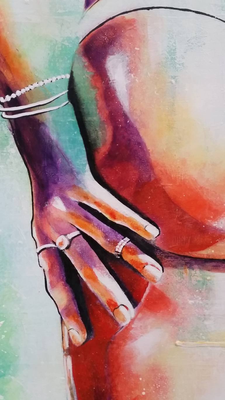 Original Abstract Beach Painting by Holly Playford