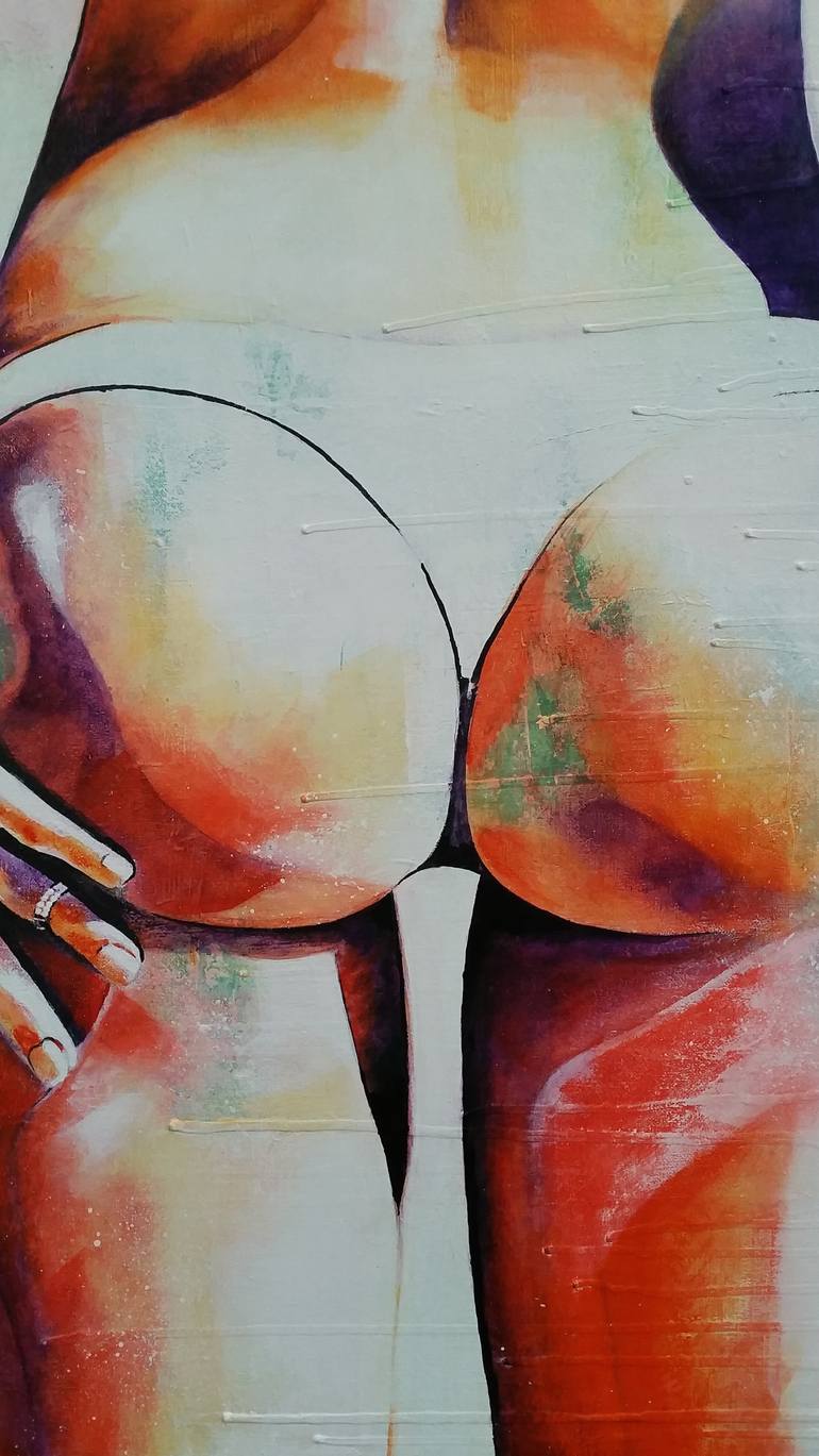 Original Abstract Beach Painting by Holly Playford