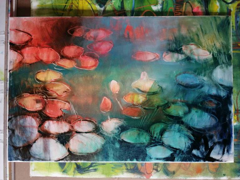 Original Abstract Botanic Painting by Olga David