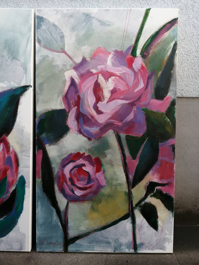 Original Expressionism Floral Painting by Olga David