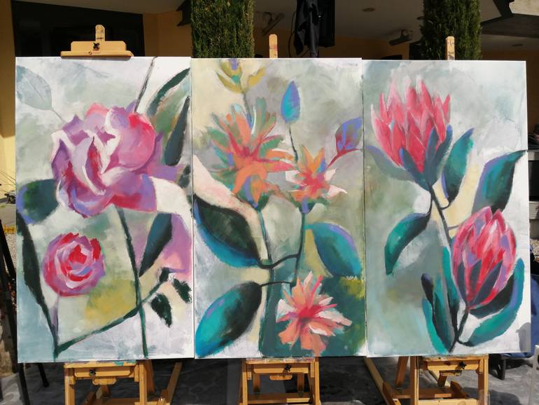 Original Expressionism Floral Painting by Olga David