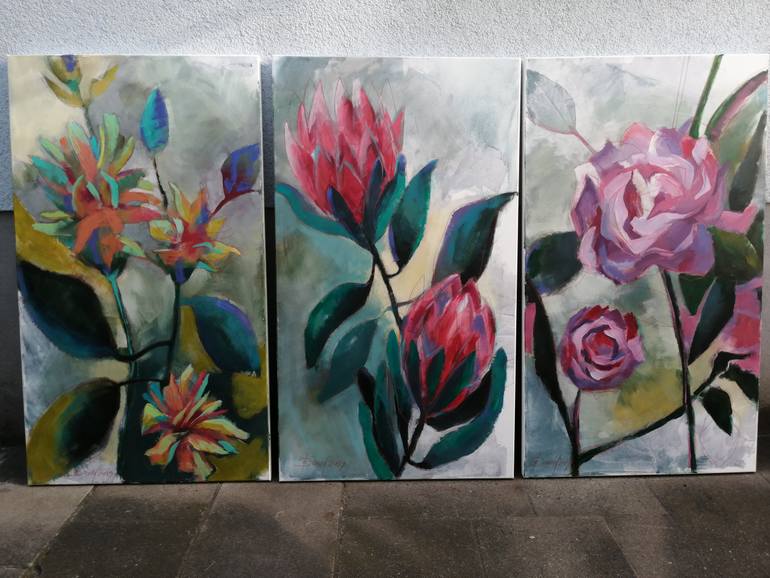 Original Expressionism Floral Painting by Olga David