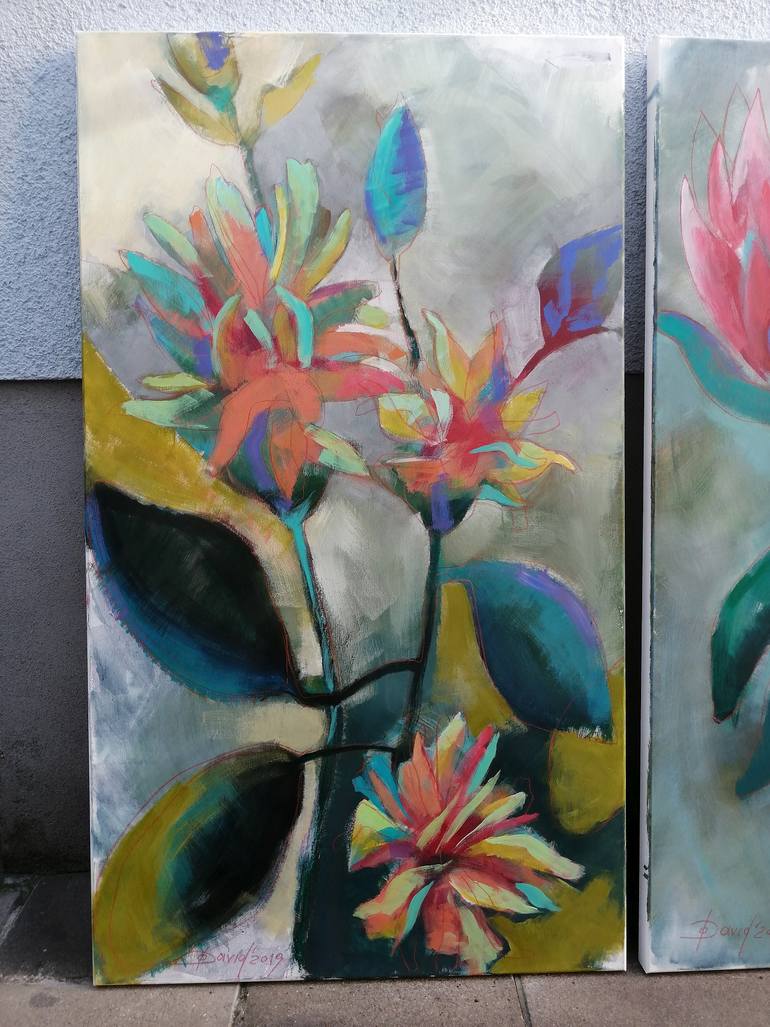 Original Expressionism Floral Painting by Olga David