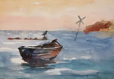 Fishing boat in the sea, Island Ruegen thumb