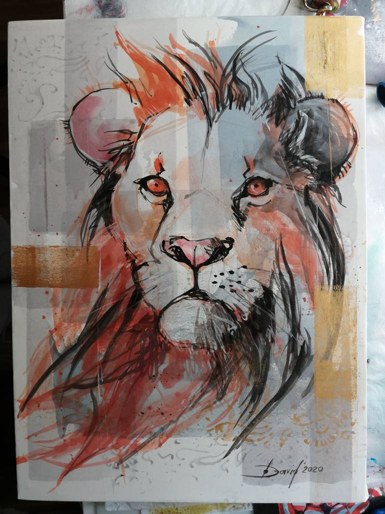 Original Expressionism Animal Drawing by Olga David