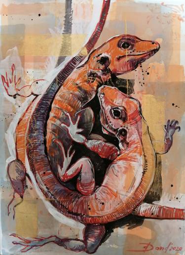 Original Figurative Animal Drawings by Olga David