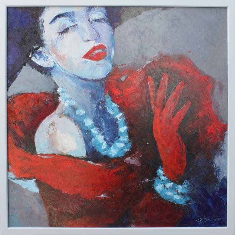 Original Art Deco Fashion Painting by Olga David
