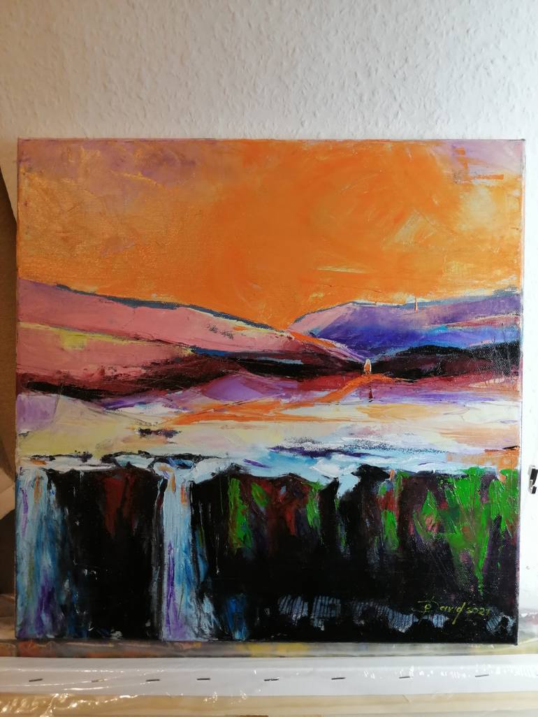 Original Abstract Expressionism Landscape Painting by Olga David