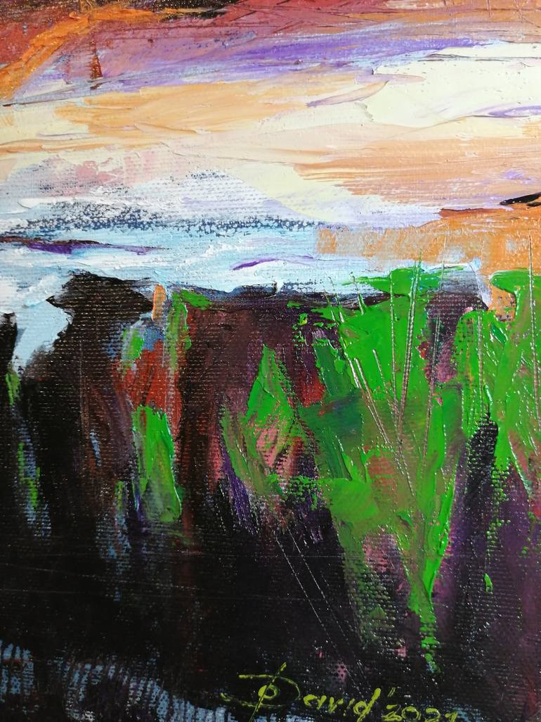 Original Abstract Expressionism Landscape Painting by Olga David
