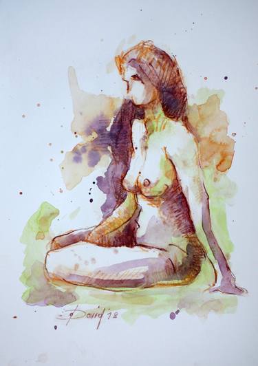 Print of Figurative Nude Drawings by Olga David