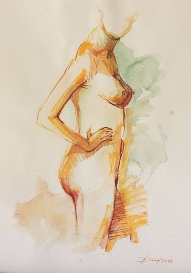 Print of Realism Nude Drawings by Olga David