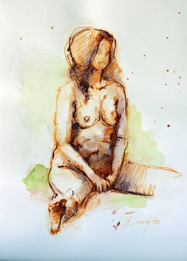 Print of Figurative Nude Drawings by Olga David