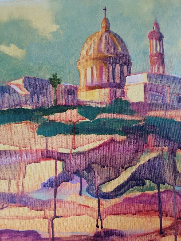 Original Figurative Architecture Painting by Olga David