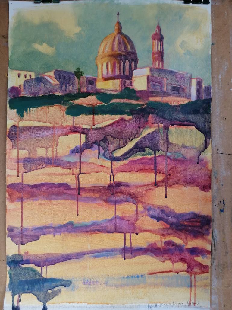 Original Figurative Architecture Painting by Olga David
