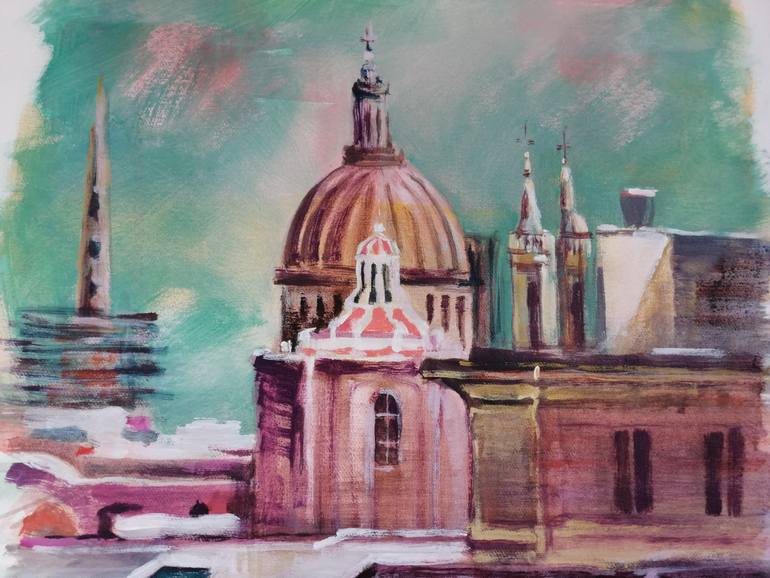 Original Figurative Architecture Painting by Olga David