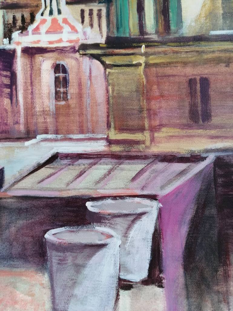 Original Figurative Architecture Painting by Olga David