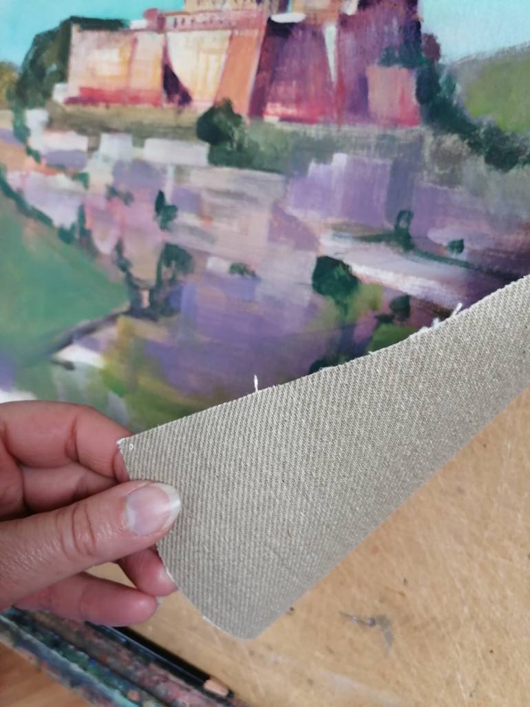 Original Art Deco Architecture Painting by Olga David