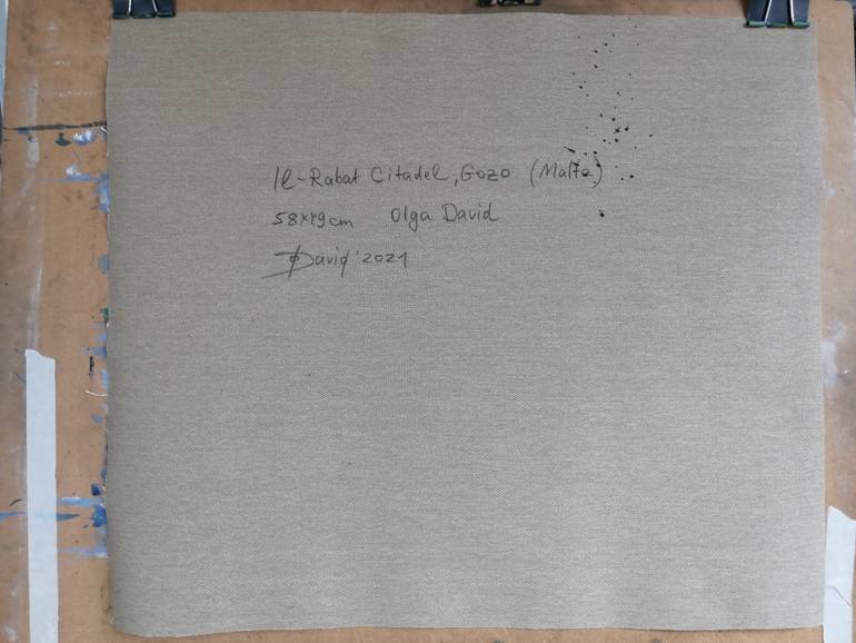 Original Art Deco Architecture Painting by Olga David