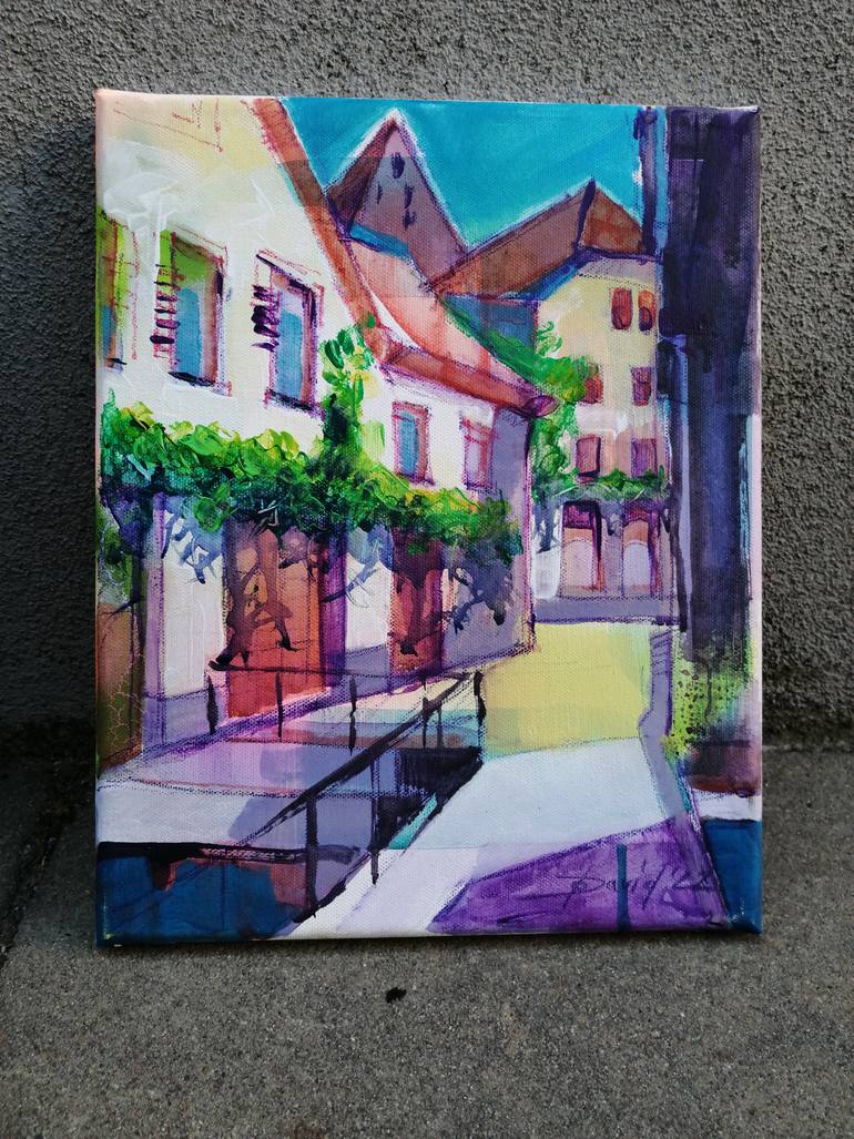 Original Figurative Architecture Painting by Olga David