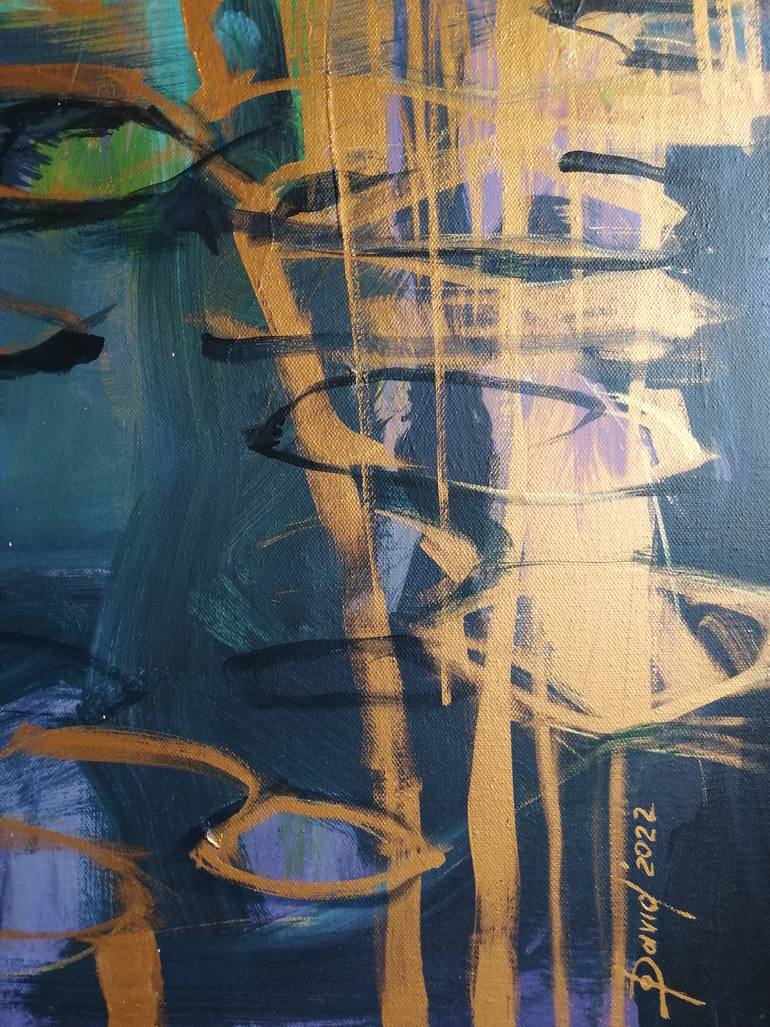 Original Art Deco Water Painting by Olga David