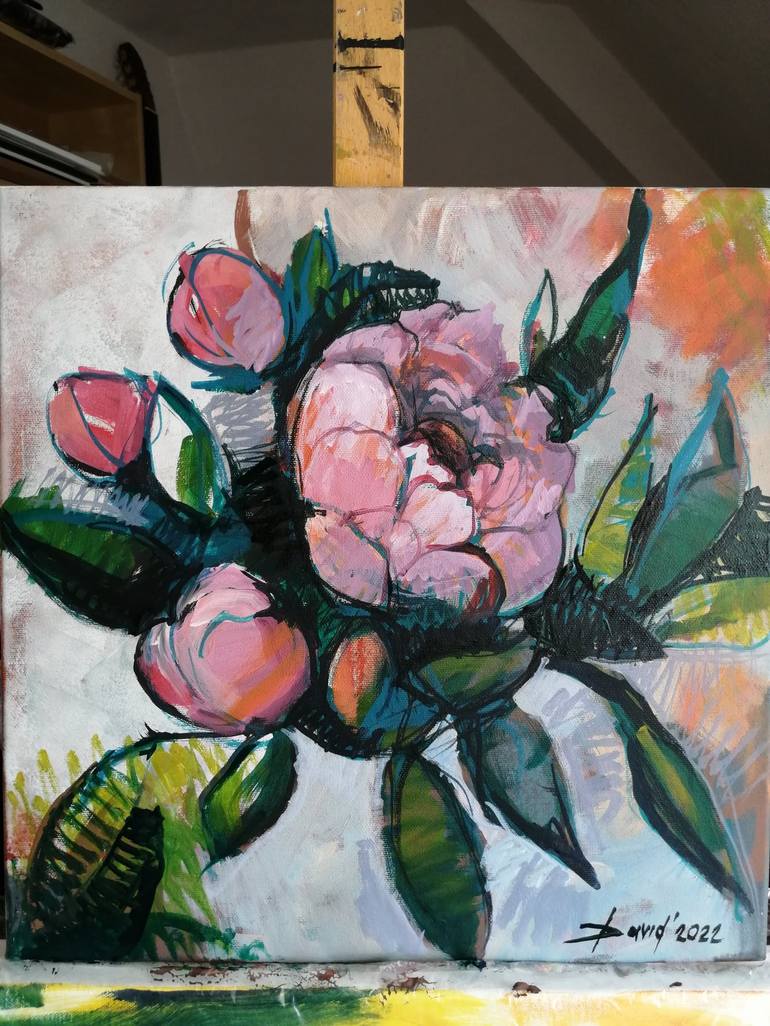 Original Figurative Floral Painting by Olga David