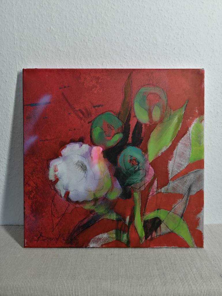 Original Figurative Floral Painting by Olga David