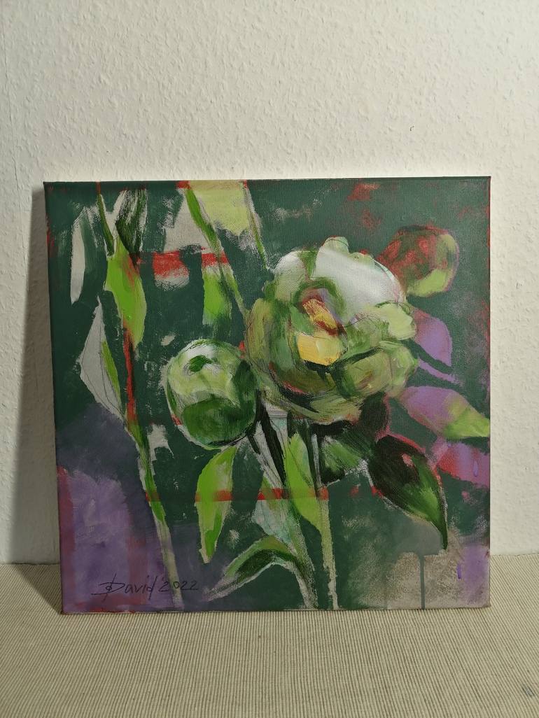 Original Expressionism Floral Painting by Olga David