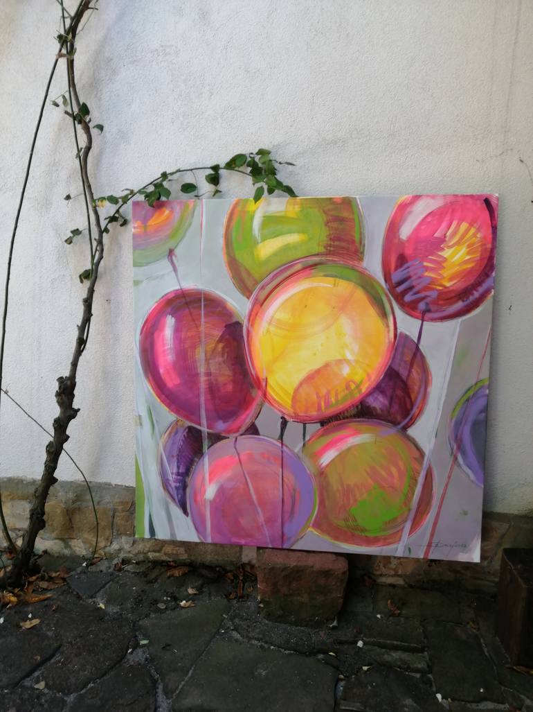 Original Abstract Expressionism Patterns Painting by Olga David