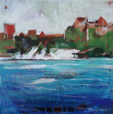 Rhine falls - landscape painting thumb