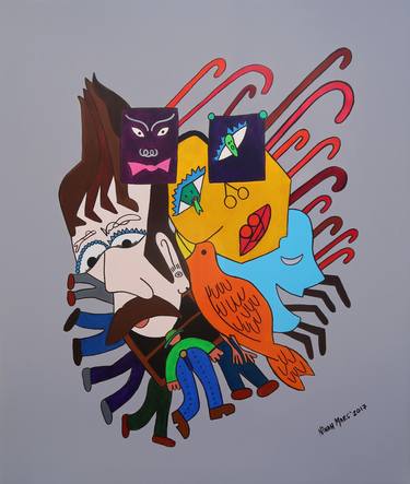 Original Abstract Cartoon Painting by Ninah Mars