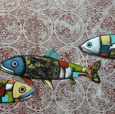 Print of Abstract Fish Paintings by Bernardo Martínez