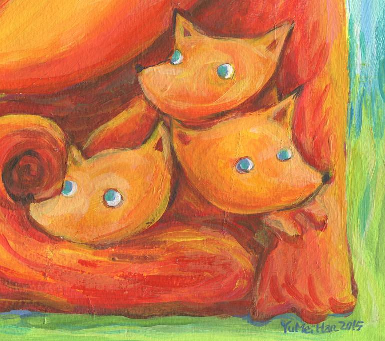 Original Art Deco Animal Painting by Yumei Han