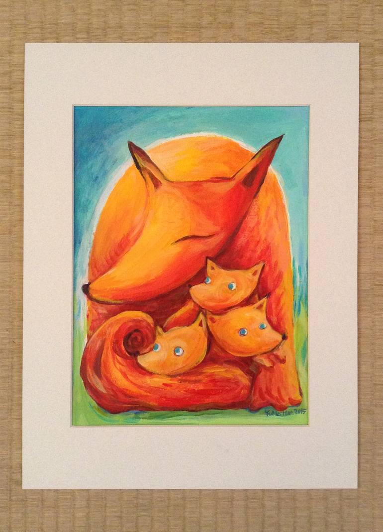 Original Art Deco Animal Painting by Yumei Han