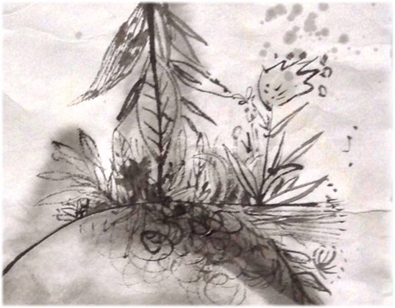 Original Expressionism Fantasy Drawing by YuMei Han