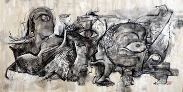 Original Abstract Expressionism People Drawings by YuMei Han