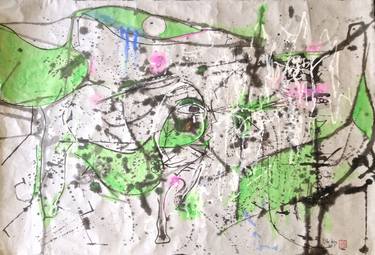 Original Abstract Expressionism Abstract Drawings by YuMei Han