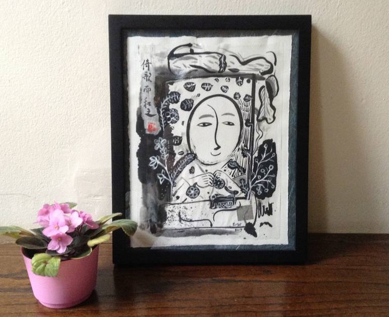 Original Abstract Expressionism People Drawing by Yumei Han