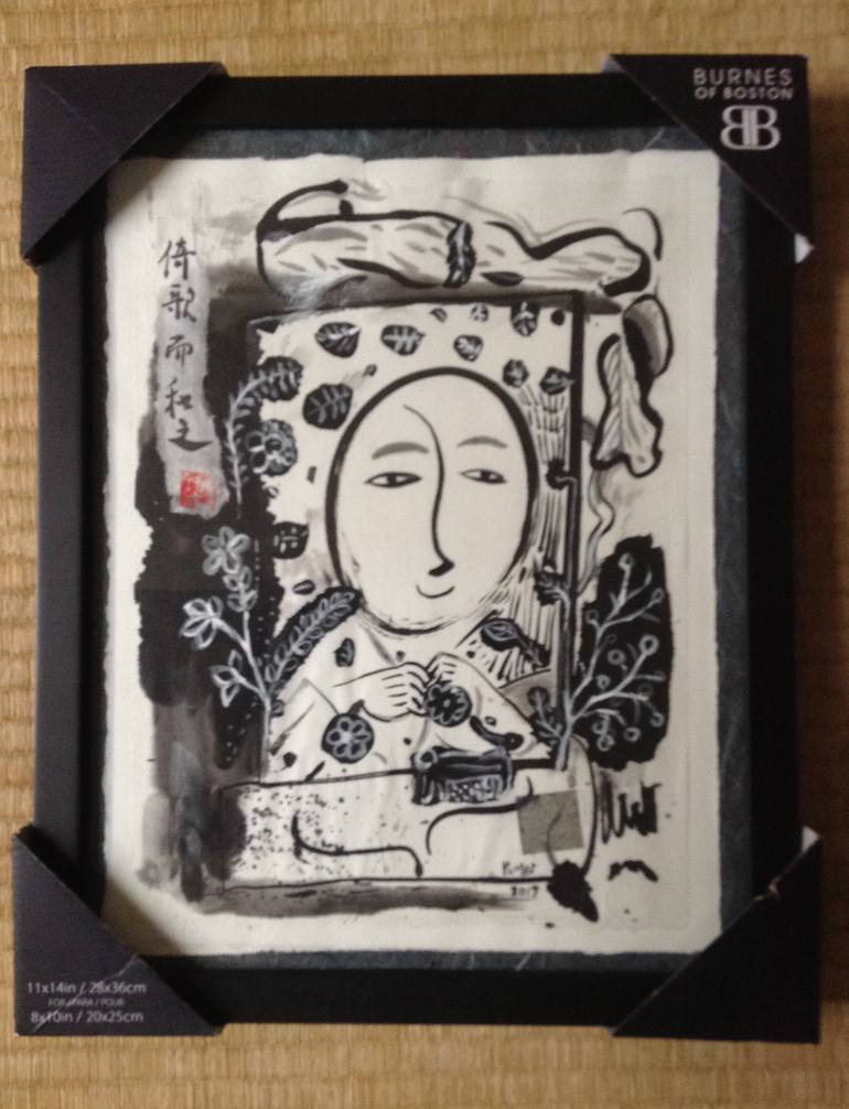 Original Abstract Expressionism People Drawing by Yumei Han