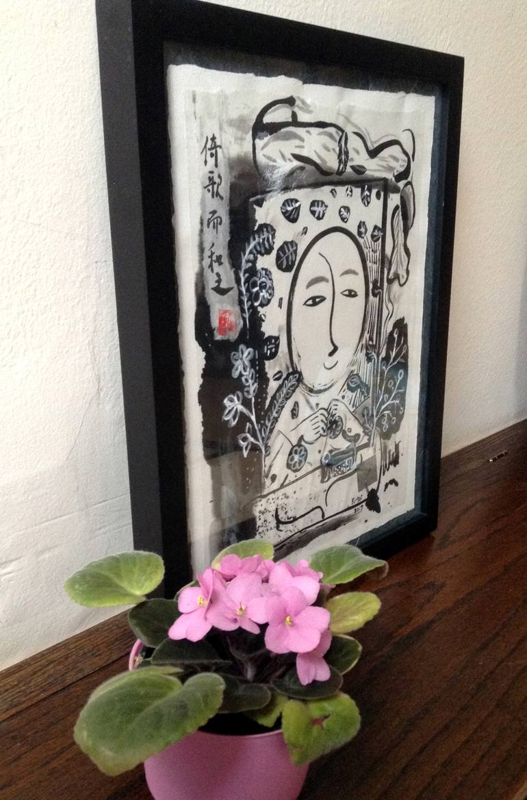 Original Abstract Expressionism People Drawing by Yumei Han