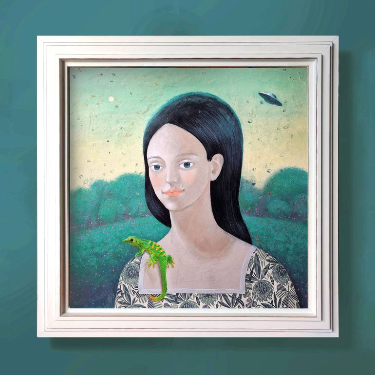 Original Surrealism People Painting by Ayna Paisley