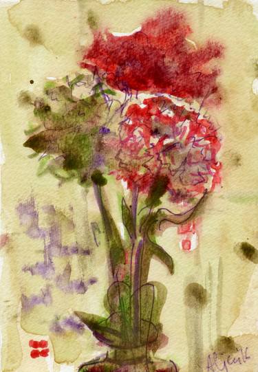 Print of Floral Paintings by Margarita Afanasjeva