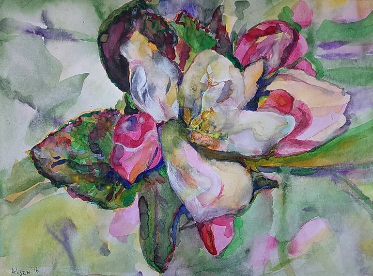 Original Floral Painting by Margarita Afanasjeva