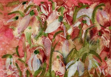 Print of Expressionism Floral Paintings by Margarita Afanasjeva